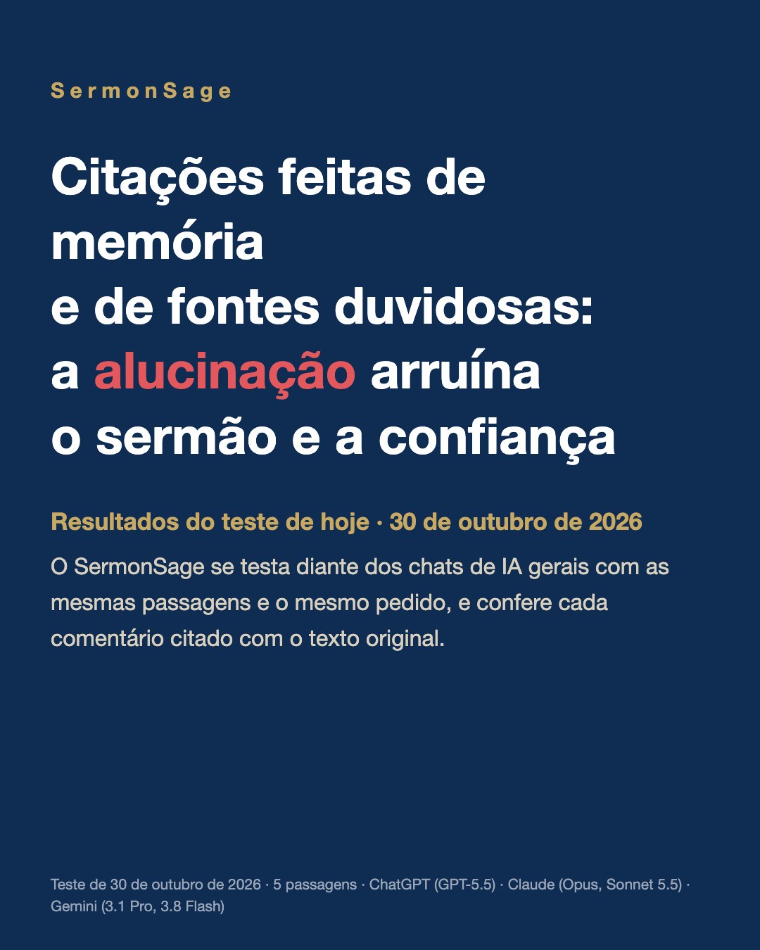 Citações feitas de memória e de fontes duvidosas: a alucinação arruína o sermão e a confiança